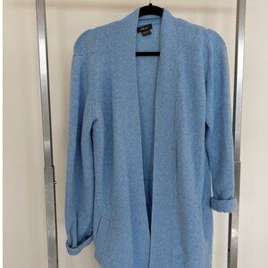 Pure Amici 100% Cashmere Blue Open Front Cardigan – Size L